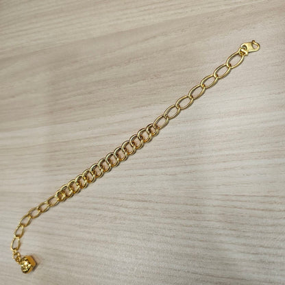 916 Gold Fancy Link Chain Dual Design Bracelet