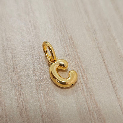 916 Gold Alphabert Pendant Feather Weight Smooth shiny Finish.