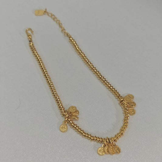 999 Gold Bracelet with coin Design Ping An Xi Le