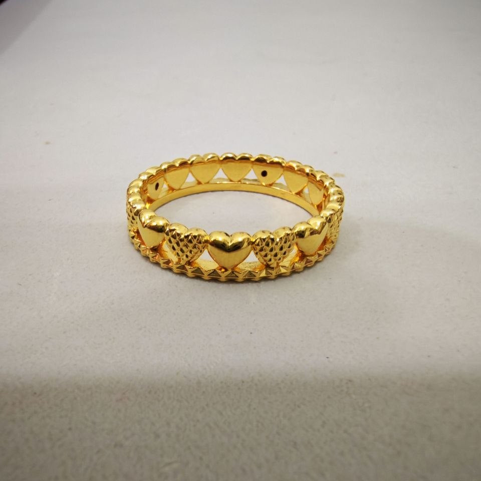 916 Gold Love Crown Ring New Design Feather Light