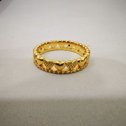 916 Gold Love Crown Ring New Design Feather Light
