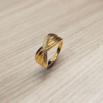 916 Gold Crisscross V5 Ring | New Lightweight Design