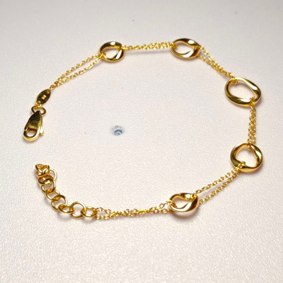 916 Gold Wan Zi Ring Link Bracelet | Adjustable 22K Design