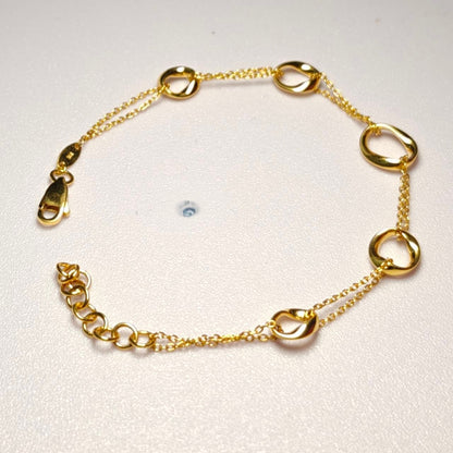 916 Gold Wan Zi Ring Link Bracelet | Adjustable 22K Design