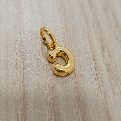 916 Gold Alphabert Pendant Feather Weight Smooth shiny Finish.