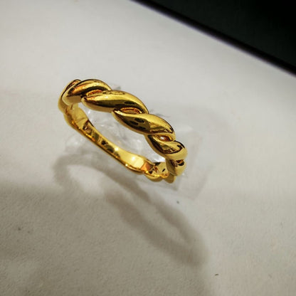 916 Gold Half Twisted Ring New Design Feather Light Rings