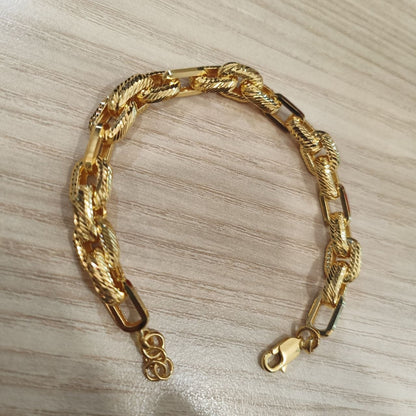 916 Gold Hollow Wan Zi Bracelet | Elegant 22K Gold Design