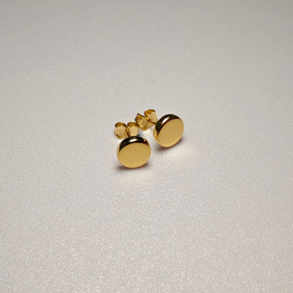 916 Gold Shiny Flat Earrings | Elegant 22K Gold Design