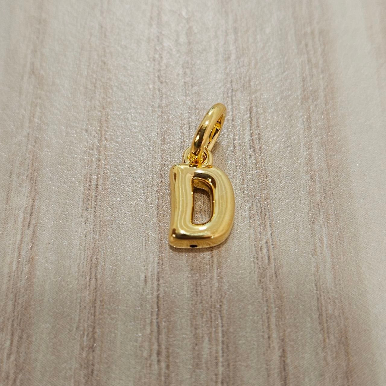916 Gold Alphabert Pendant Feather Weight Smooth shiny Finish.