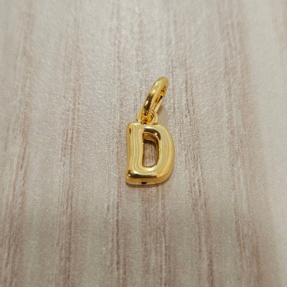 916 Gold Alphabert Pendant Feather Weight Smooth shiny Finish.