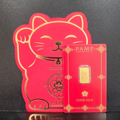 999 Gold Lucky Cat PAMP 2.5 Grams Gold Bar – New Stock Arrival