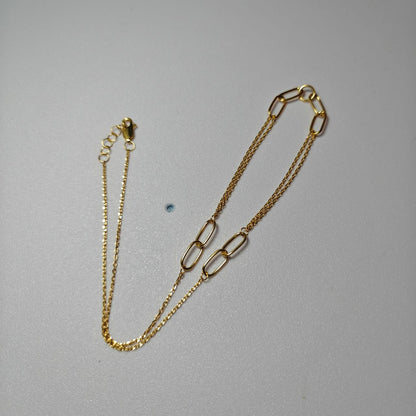 916 gold WanZi loop necklace shown at full adjustable length