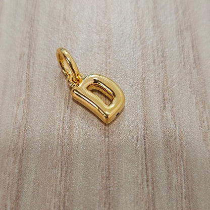 916 Gold Alphabert Pendant Feather Weight Smooth shiny Finish.