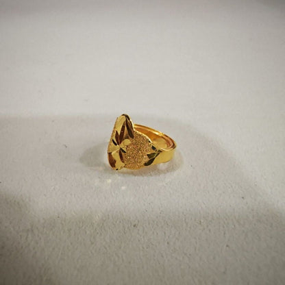 916 Gold Baby Ring Diamond cutting design new stock