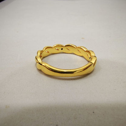 916 Gold Half Twisted Ring New Design Feather Light Rings