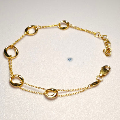 916 Gold Wan Zi Ring Link Bracelet | Adjustable 22K Design