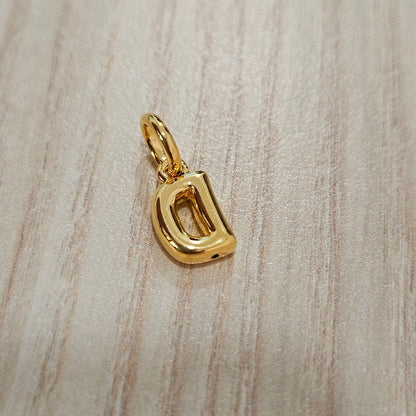 916 Gold Alphabert Pendant Feather Weight Smooth shiny Finish.