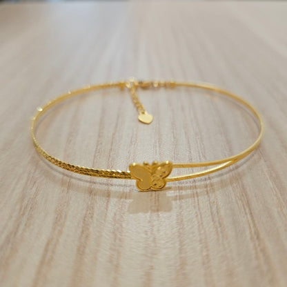 916 Gold Slim Bangle Light Weight