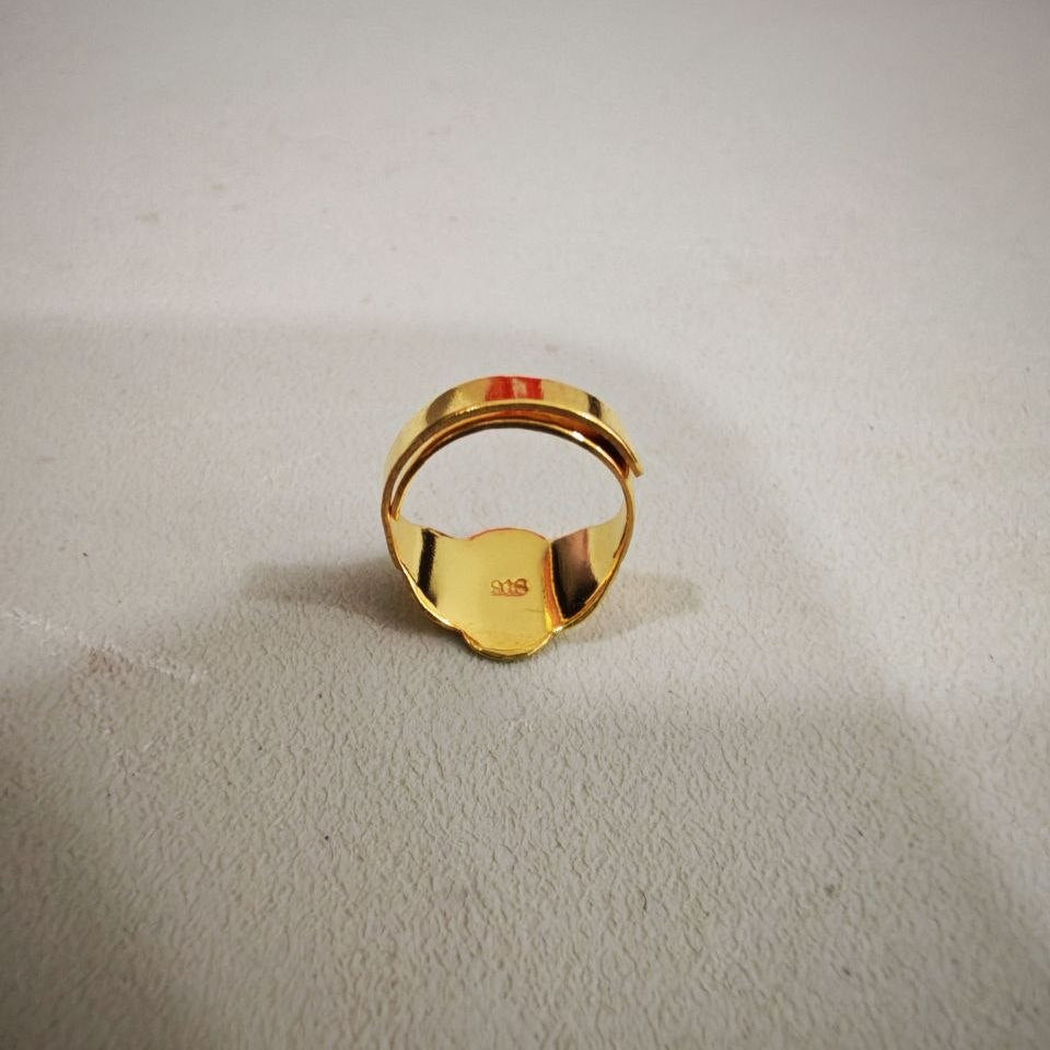 916 Gold Baby Ring Diamond cutting design new stock