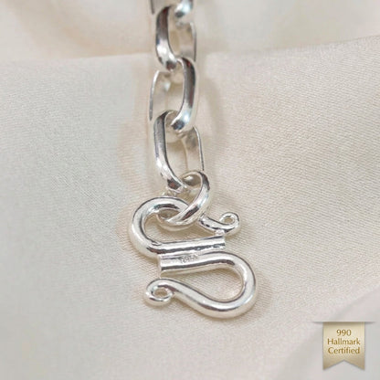 990 Silver Fishbone Link Bracelet | Classic Design