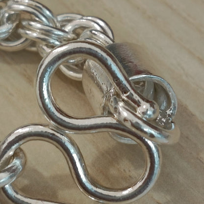 990 Silver Rope Ring Chain Necklace | Classic Design