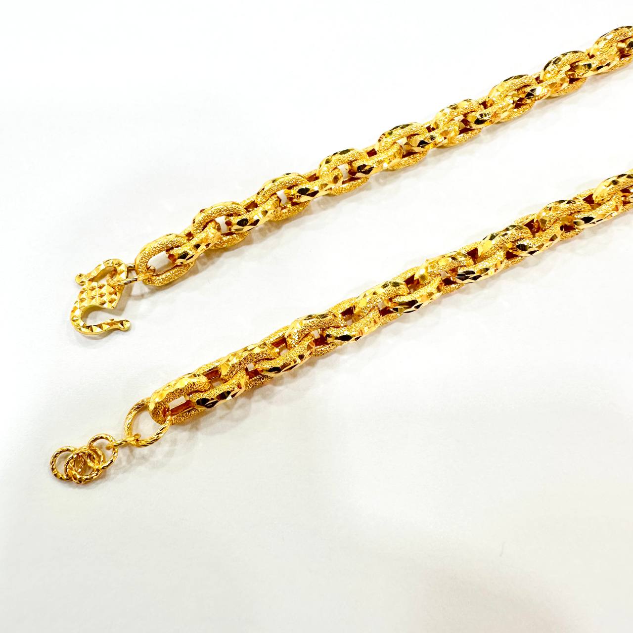 22k / 916 Gold Anchor Necklace with Cutting V2-916 gold-Best Gold Shop