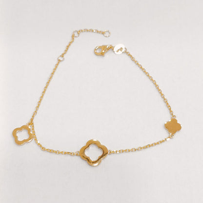 22K / 916 Gold Clover Bracelet v3-916 gold-Best Gold Shop