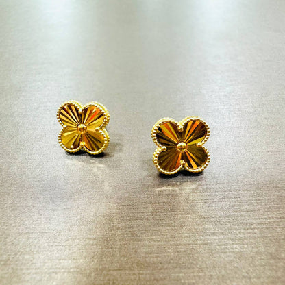 22k / 916 Gold Clover Earring-916 gold-Best Gold Shop