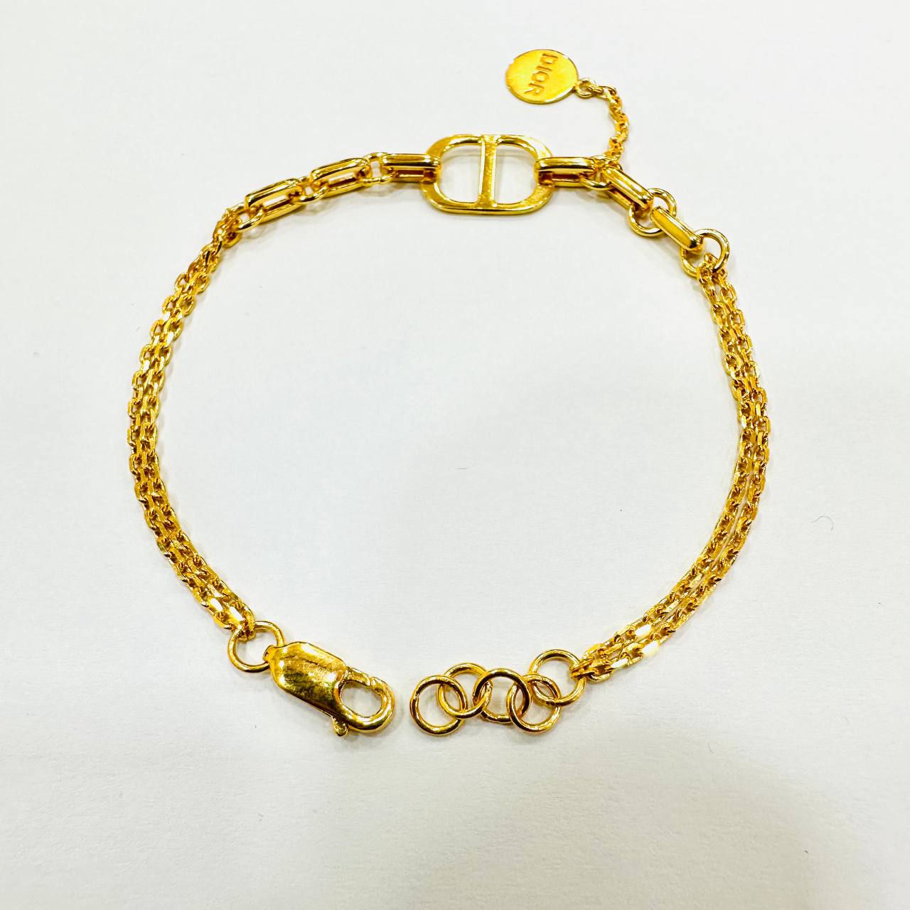 22k / 916 Gold D design bracelet V2-916 gold-Best Gold Shop