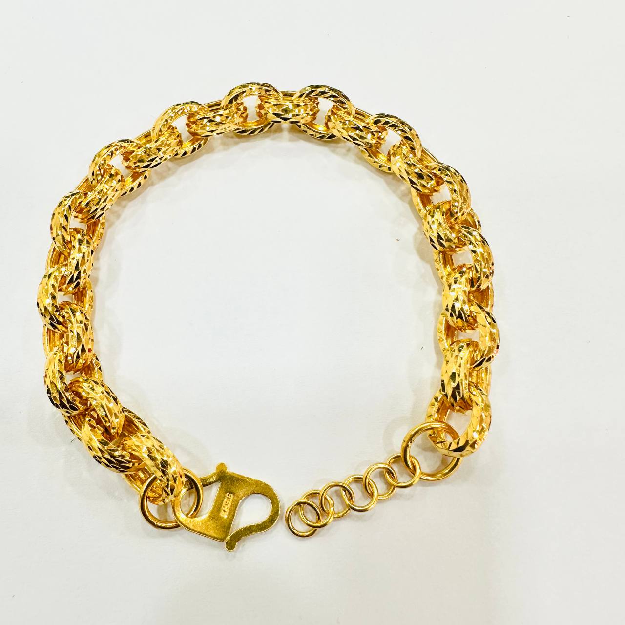 22k / 916 Gold Diamond Cut Wan Zi Bracelet-916 gold-Best Gold Shop