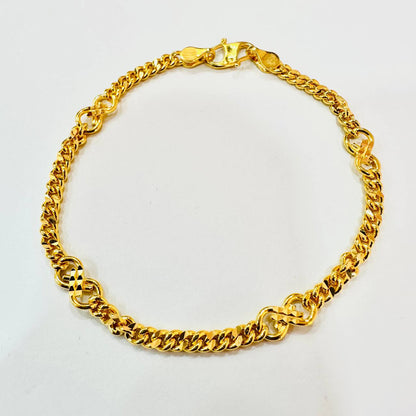 22k / 916 Gold Fishbone infinity bracelet-916 gold-Best Gold Shop