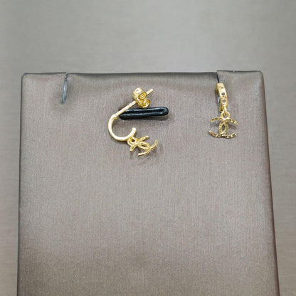 22k / 916 Gold Stud Dangling CC Earring-916 gold-Best Gold Shop