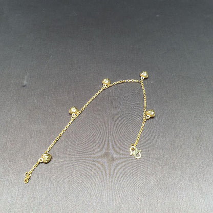 22k / 916 Gold Wan Zi Dangling Heart Bracelet-Bracelets-Best Gold Shop