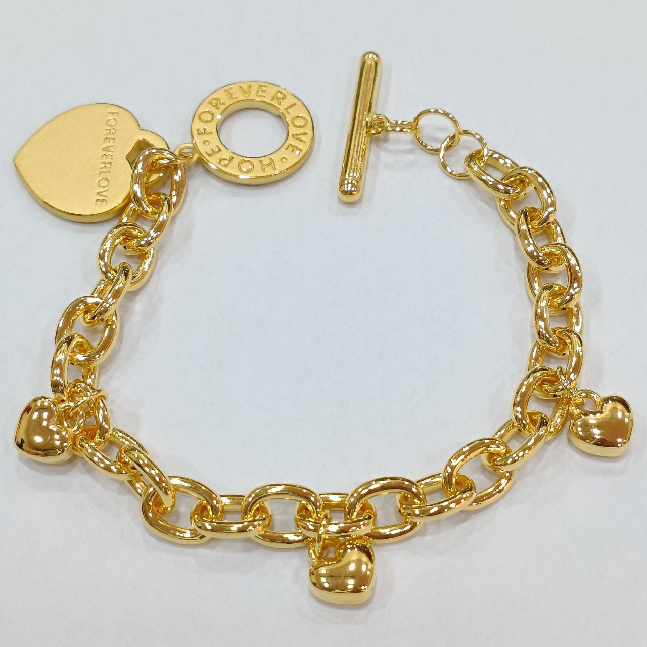 24k / 999 Gold Chain with heart pendant bracelet-Bracelets-Best Gold Shop